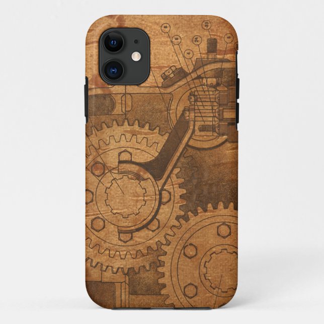Capa Para iPhone 11 Engrenagem de Steampunk (Verso)