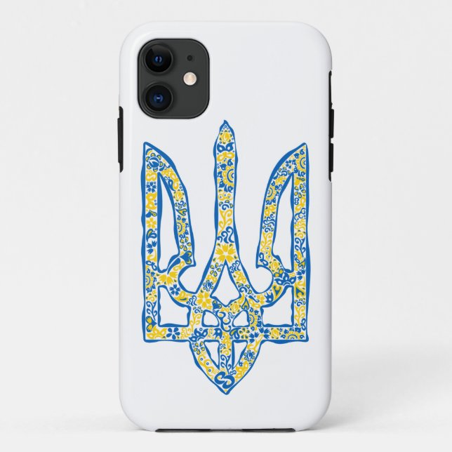 Capa Para iPhone 11 Énica nacional ucraniana emblem trident trizub (Verso)