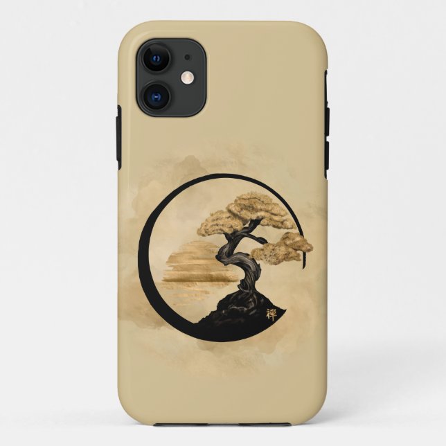 Capa Para iPhone 11 Enso Zen Circle Bonsai - Ouro Sunrise (Verso)
