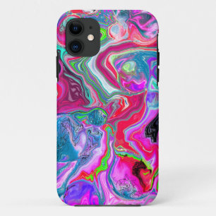Capa Para iPhone 11 Enxertos Coloridos Marble Fluid Art Abstrato Bolha