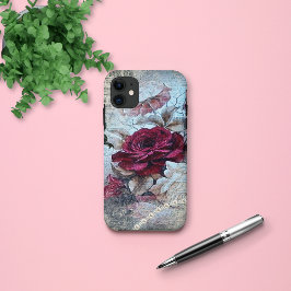Capa Para iPhone 11 Ephemera Rosa vitoriana