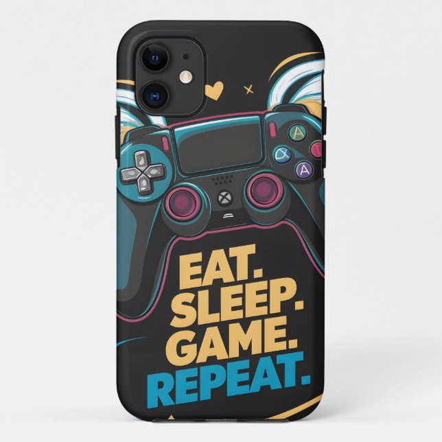 Capa Para iPhone 11 Epic Gaming Gear. Coma. Durma. Jogo. Repita. Winge (Verso)