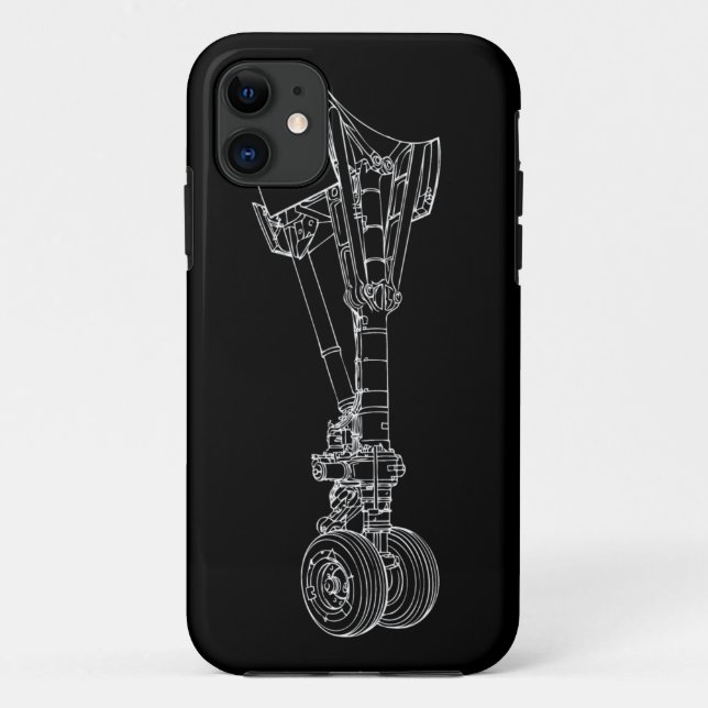 Capa Para iPhone 11 Equipamento de aterrissagem e aterrissagem do aviã (Verso)