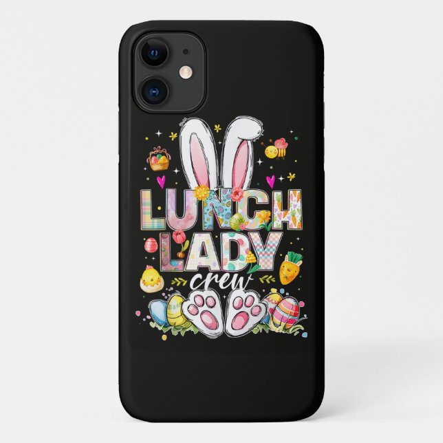 Capa Para iPhone 11 Equipe da Senhora do Almoço Coelho Engraçado (Verso)