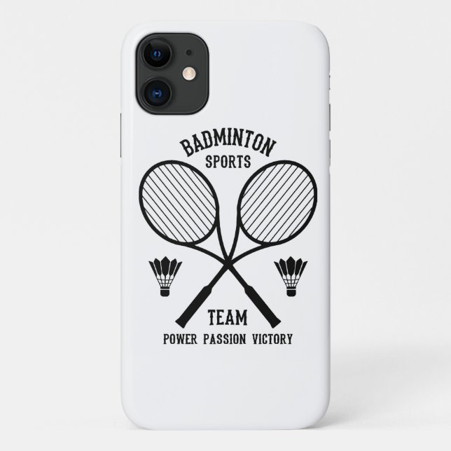 Capa Para iPhone 11 Equipe de Esportes de Badminton (Verso)