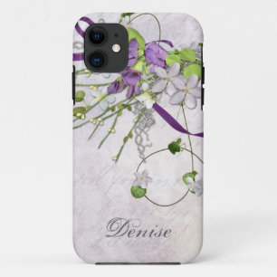 Capa Para iPhone 11 Ervilhas doces roxas da lavanda iPhone5 feminino