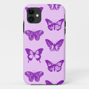 Capa Para iPhone 11 Esboço da borboleta, rosa-orquídea e violeta