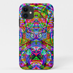 Capa Para iPhone 11 Esboço de arte fantástica - Abstrato Neon Shift 3