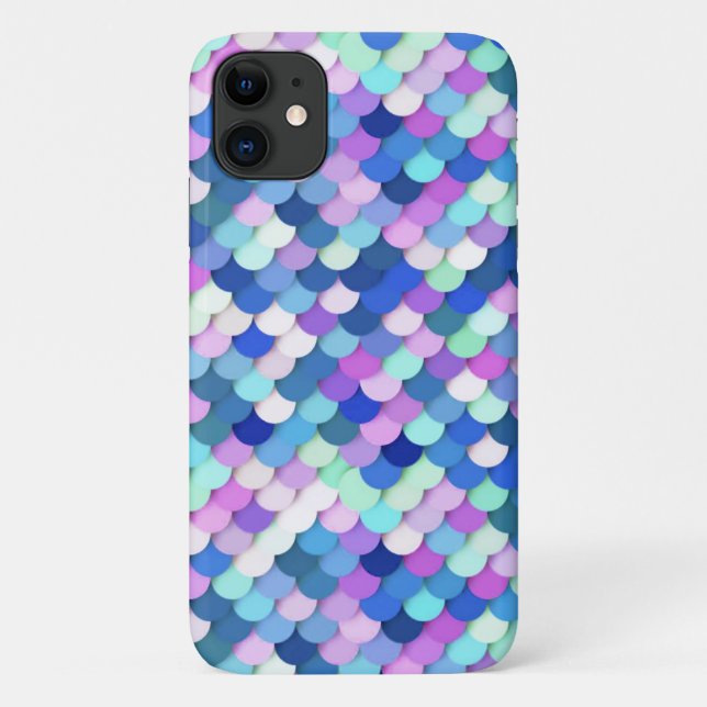 Capa Para iPhone 11 "Escalas de Dragões" - azul, orquídea e lavanda (Verso)