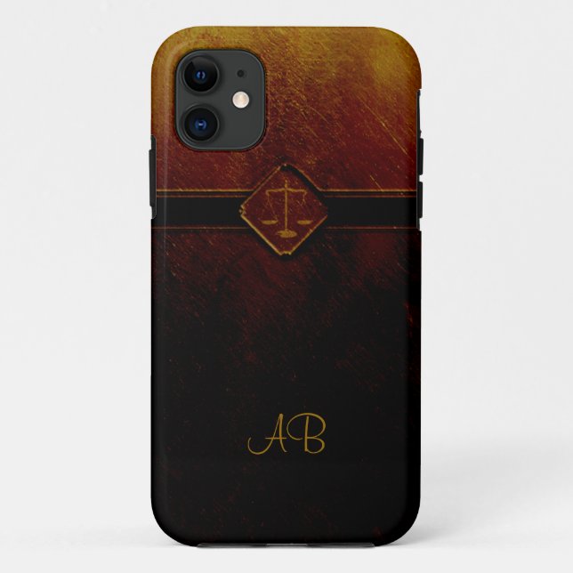 Capa Para iPhone 11 Escalas do monograma de justiça (Verso)
