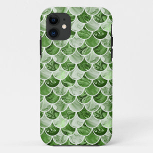 Capa Para iPhone 11 Escalas verdes de sereia