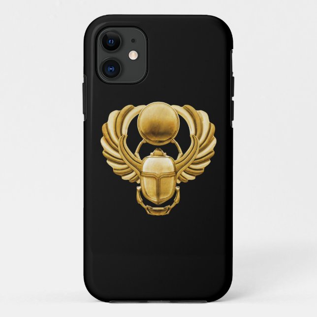Capa Para iPhone 11 Escaravelho egípcio Dourado (Verso)
