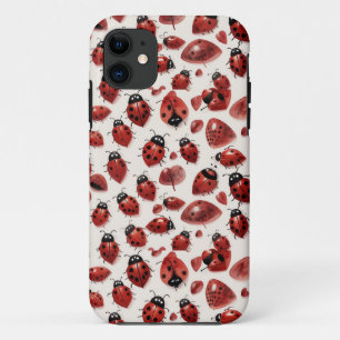 Capa Para iPhone 11 Esclarecimento de Corações de Ladybug Pulverbug