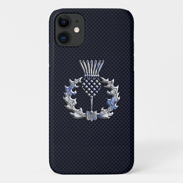 Capa Para iPhone 11 Escocês sobre fibra de carbono como decoro (Verso)