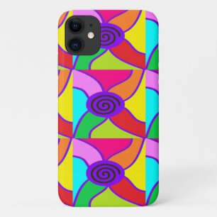 Capa Para iPhone 11 Escopo espiral de arte hippie centrado em roxo