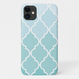 Capa Para iPhone 11 Escórias Azuis, Ombre, Quatrefoil, Trellis