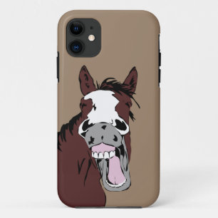 Capa Para iPhone 11 Escritório de Diversão de Humor de Cavalo Rindo
