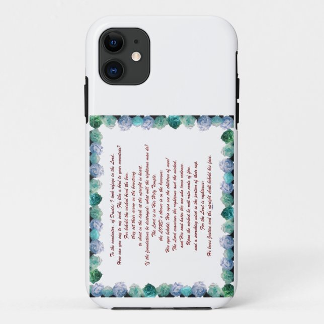 Capa Para iPhone 11 Escritura, Salmo 11, Verso Da Bíblia, (Verso)