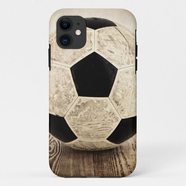 Capa Para iPhone 11 Esfera de futebol Vintage (Verso)