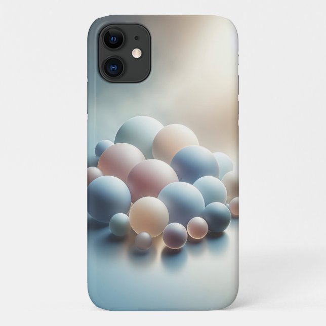 Capa Para iPhone 11 Esferas Pastel Sonhadoras Arte Abstrata Minimalist (Verso)