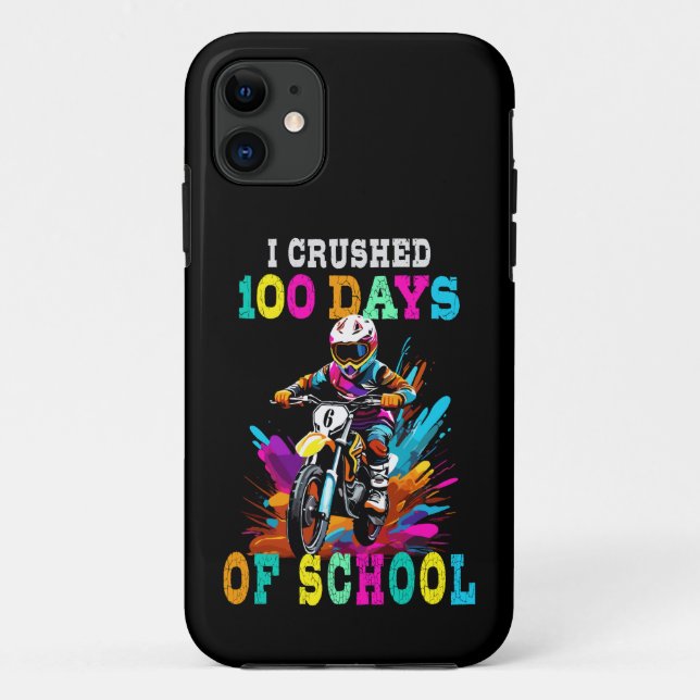 Capa Para iPhone 11 Esmagei 100 dias na escola Motocross (Verso)