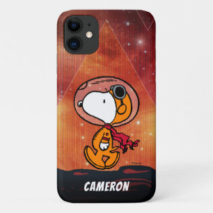 Capa Para iPhone 11 ESPAÇO Marcha Geométrica da Lua de Snoopy