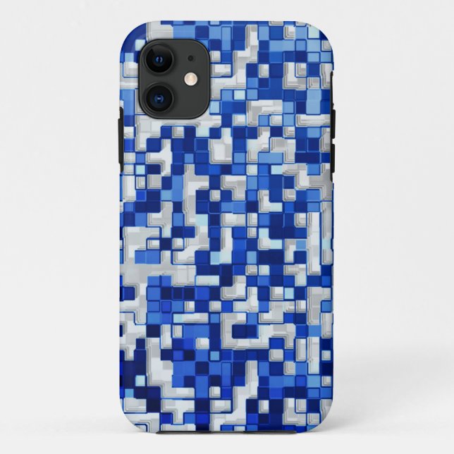 Capa Para iPhone 11 Espalhados por muitos pequenos quadrados, tons de  (Verso)
