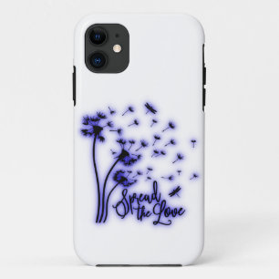 Capa Para iPhone 11 Espalhar os Dandelões do Amor e as Dragonflies