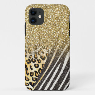 Capa Para iPhone 11 Espantoso, giro, leopardo-de-ouro e zebra