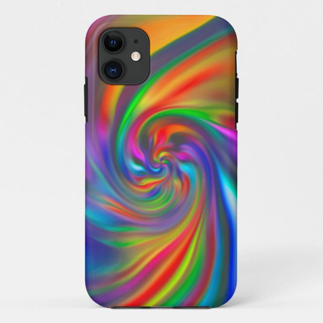 Capa Para iPhone 11 Espirais de fundo abstrato Soft II (Verso)