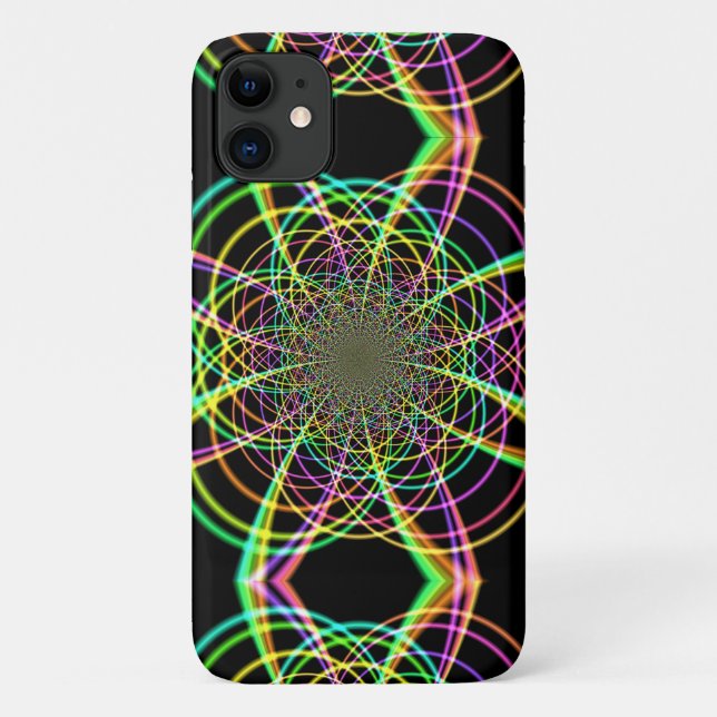 Capa Para iPhone 11 Espiral Arco-Íris Louco (Verso)