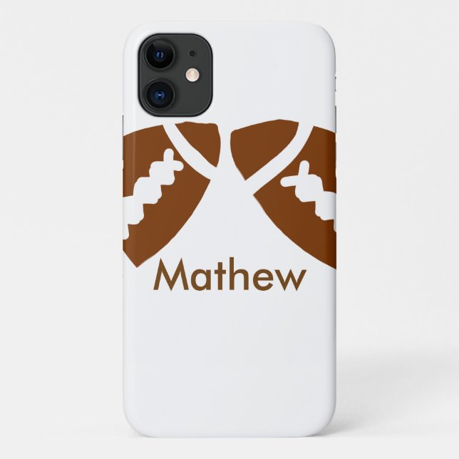 Capa Para iPhone 11 Esportes de beisebol do Rugby acrescentam nome rap (Verso)