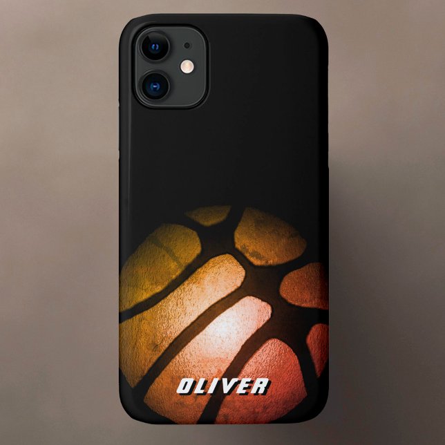 Capa Para iPhone 11 Esportes de Bola de Basquete de Laranja Negro Metá (Criador carregado)