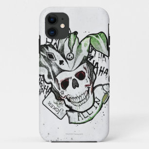 Capa Para iPhone 11 Esquadrão Suicida   Joker Skull "All In" Tattoo A