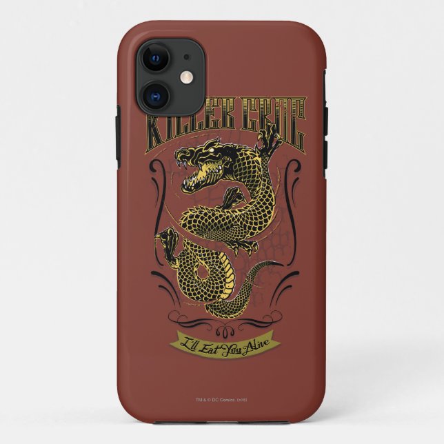 Capa Para iPhone 11 Esquadrão Suicida | Tatuagem em Croc (Verso)