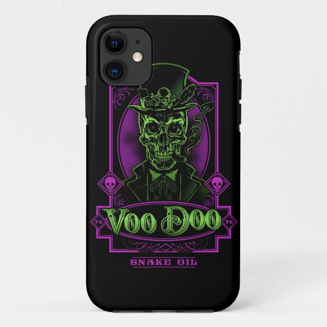 Capa Para iPhone 11 Esqueleto do óleo de cobra do VooDoo (Verso)