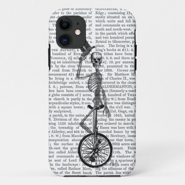 Capa Para iPhone 11 Esqueleto no Unicycle (Verso)