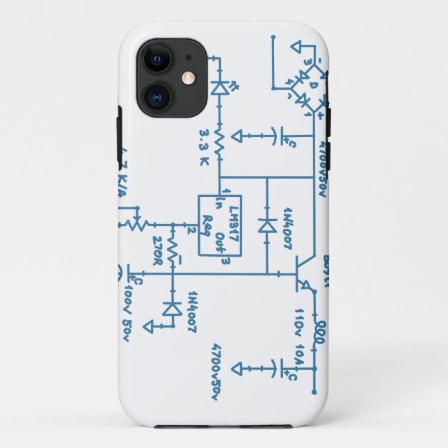 Capa Para iPhone 11 esquema de circuito eletrônico tecnologia projeto  (Verso)