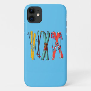 Capa Para iPhone 11 Esqui engraçado esquiar esquiador colorido