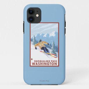 Capa Para iPhone 11 Esquiador da neve de Downhhill - passagem de