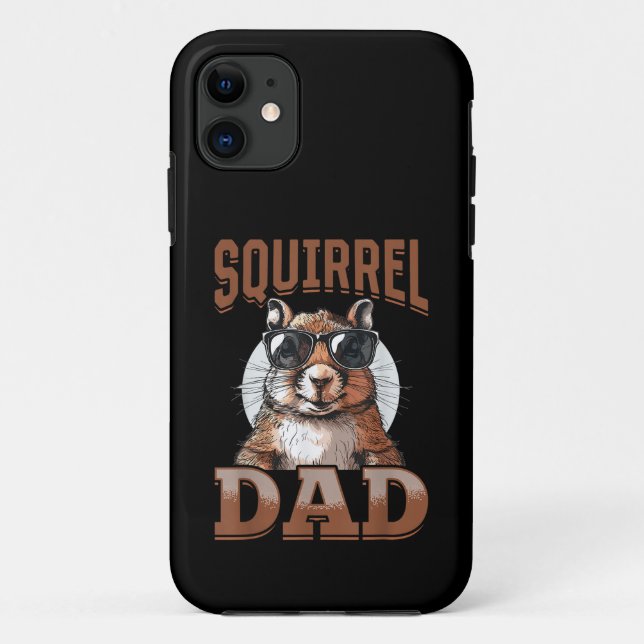 Capa Para iPhone 11 Esquilo Engraçado Pai Esquilo Animal (Verso)