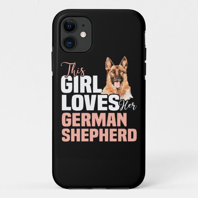 Capa Para iPhone 11 Esta Menina Ama O German shepherd (Verso)
