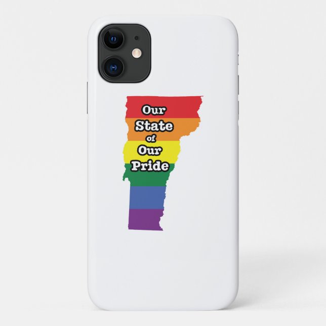 Capa Para iPhone 11 Estado Orgulho gay| Vermont (Verso)