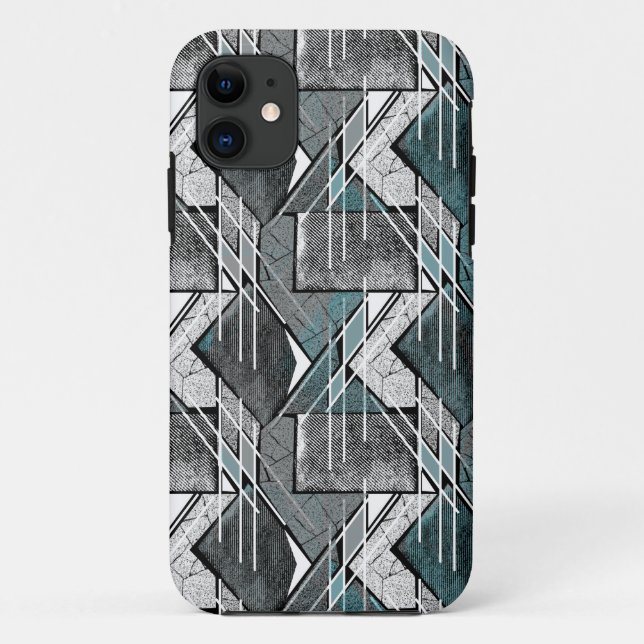 Capa Para iPhone 11 Estampa geométrica cinza claro. (Verso)