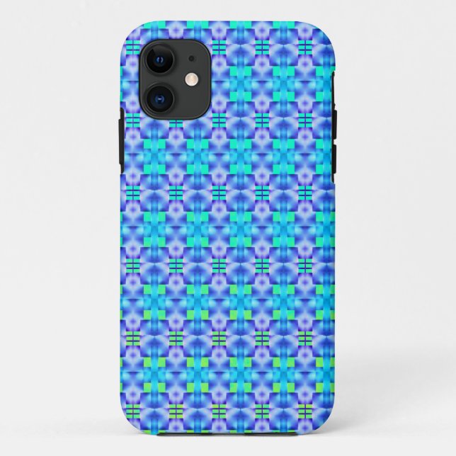 Capa Para iPhone 11 Estampado de pró-azuis chamativo e verde claro (Verso)