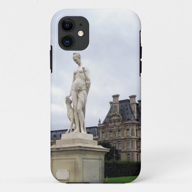 Capa Para iPhone 11 Estátua nos Motivos do Louvre (Verso)