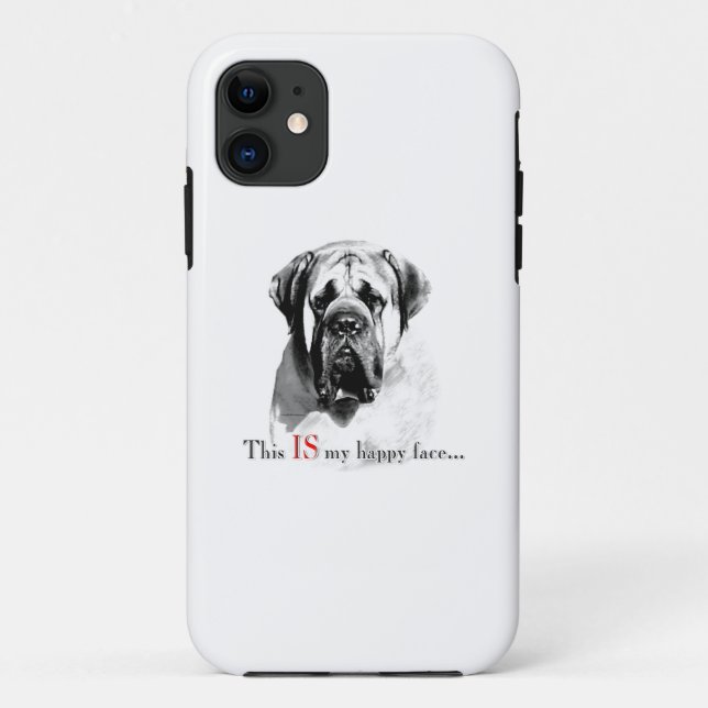 Capa Para iPhone 11 Este é o meu rosto feliz Bullmastiff (Verso)
