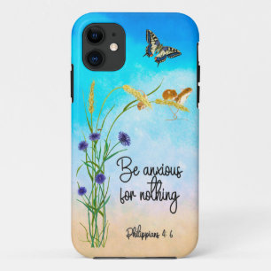 Capa Para iPhone 11 Esteja ansioso por nada de Philippians 4:6
