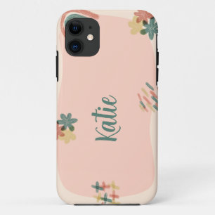 Capa Para iPhone 11 Estética de pêssego e verde