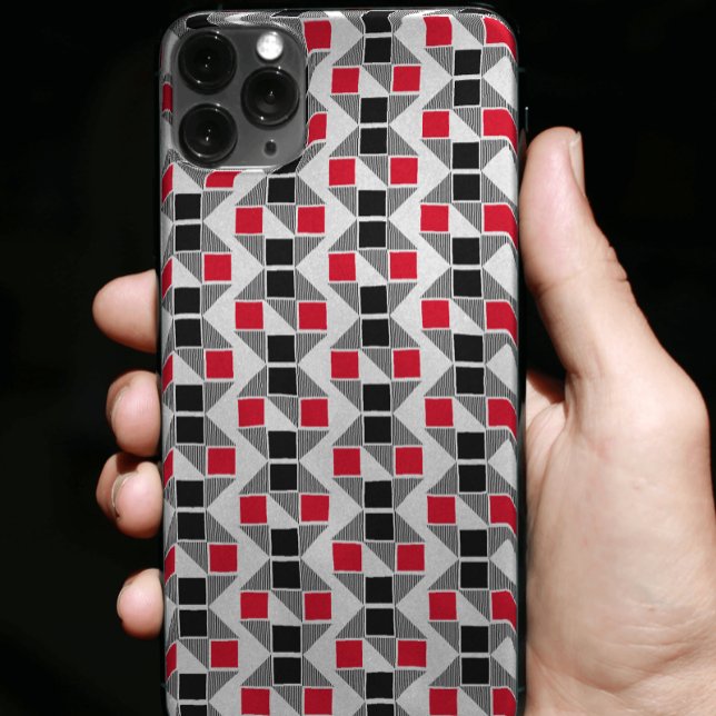 Capa Para iPhone 11 Estética moderna única vermelha e negra (Criador carregado)